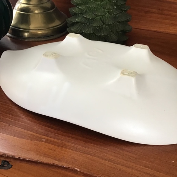 Large Vintage McCoy Footed Bowl Wavy Pedestal Plate Pottery Art Deco MCM - Picture 10 of 16